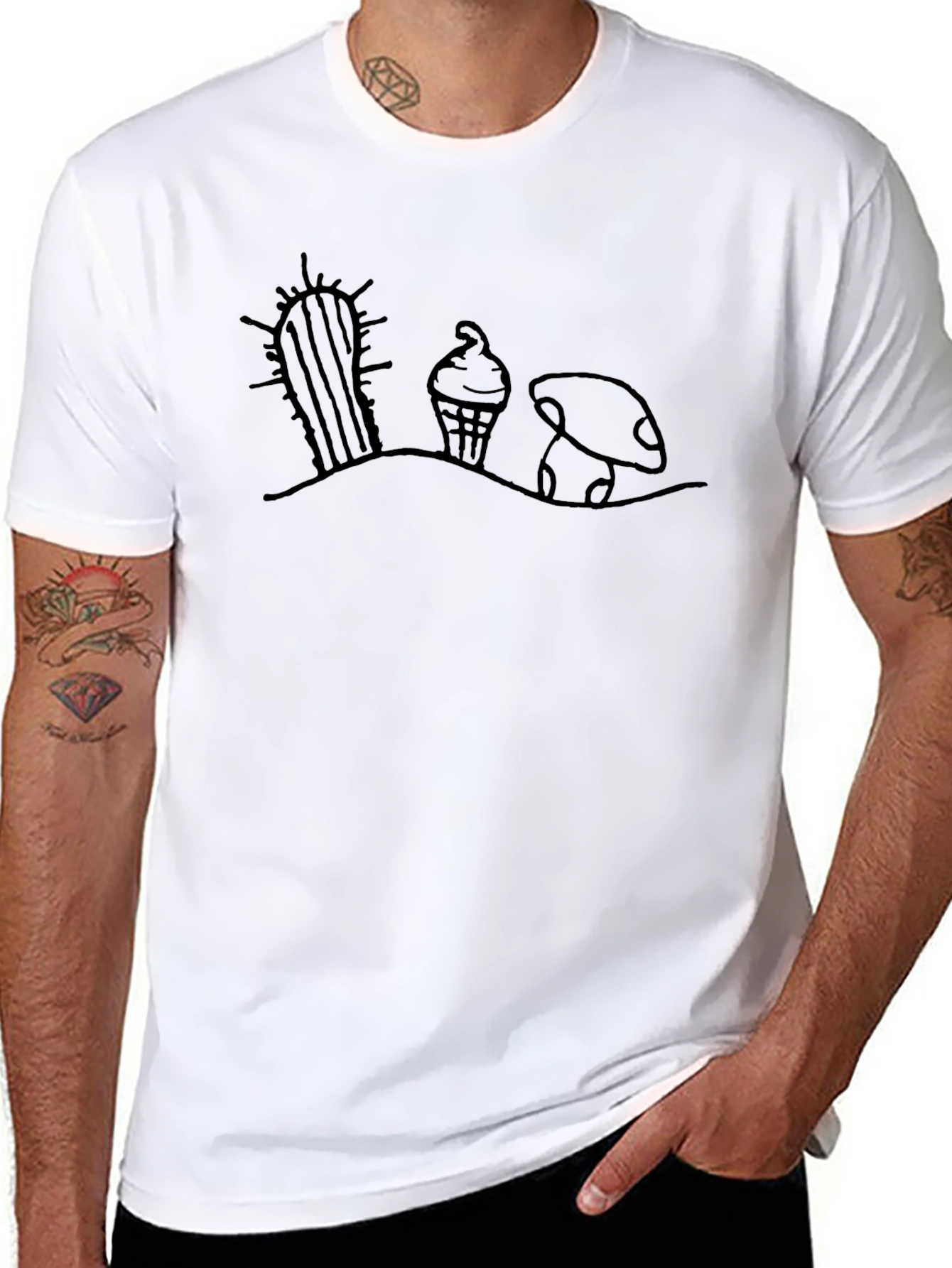 Desert Dream T-Shirt: Cactus Ice Cream Mushroom Tee