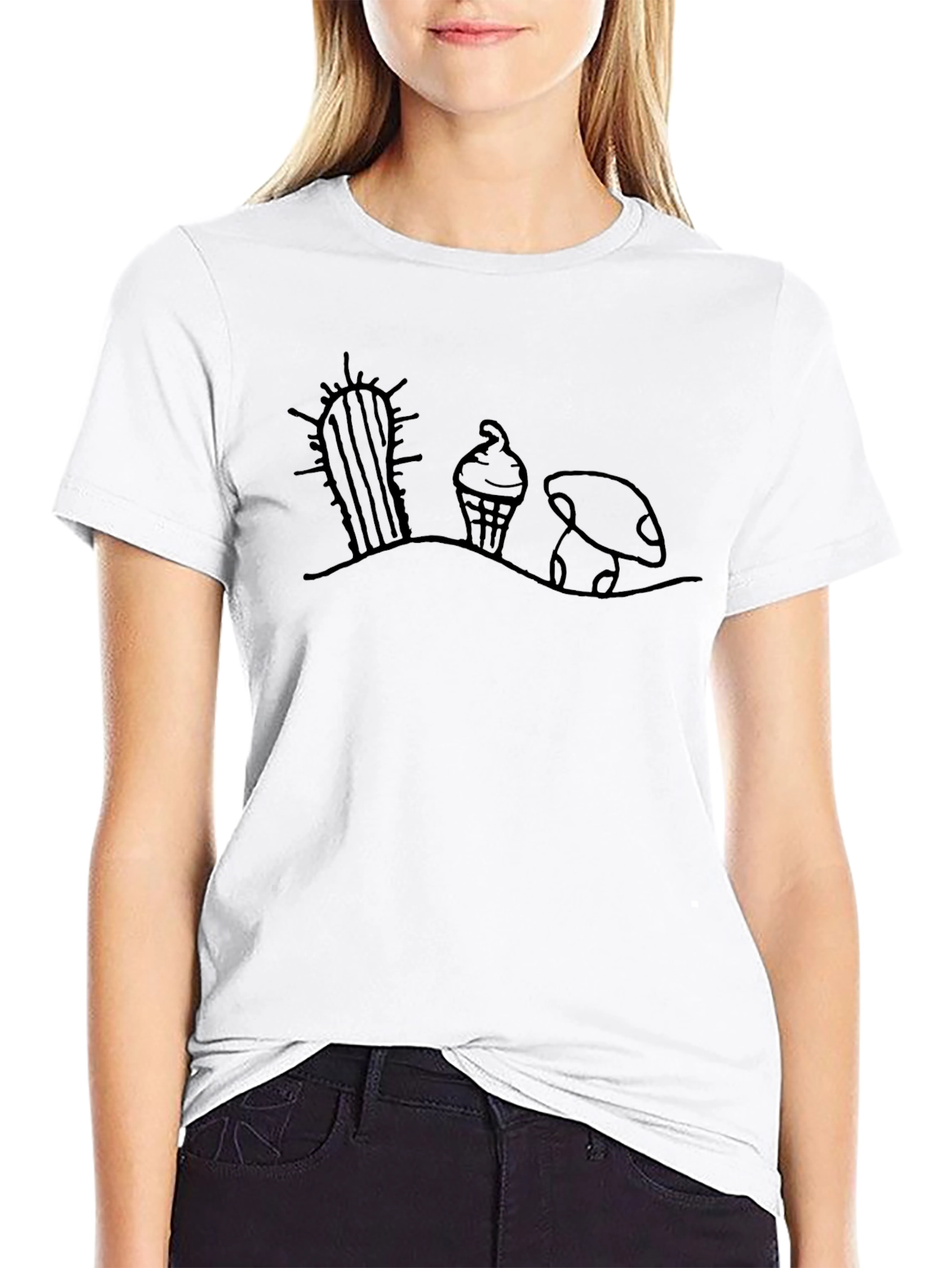 Desert Dream T-Shirt: Cactus Ice Cream Mushroom Tee