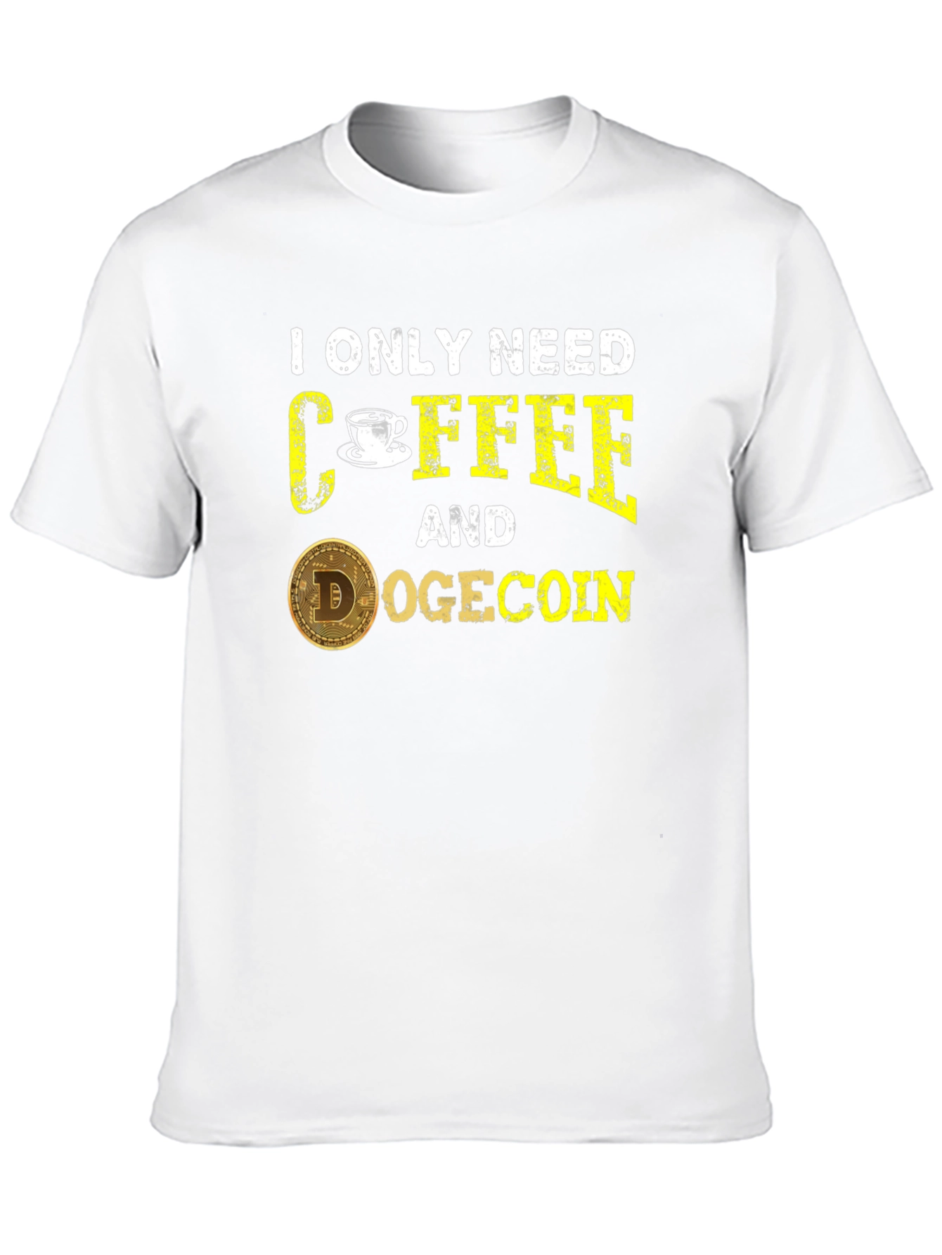 Coffee & Dogecoin Black T-Shirt