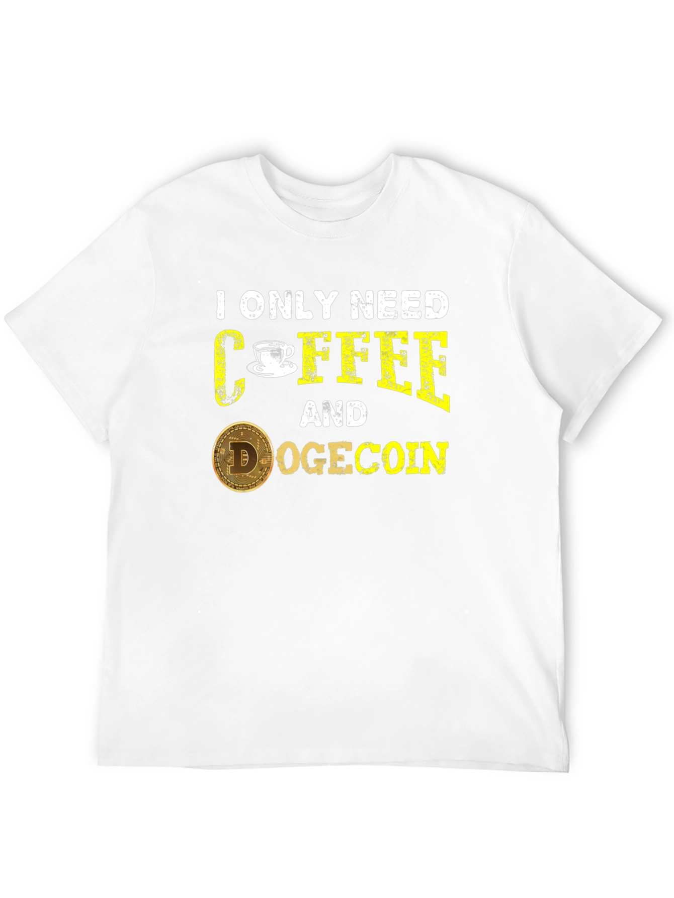 Coffee & Dogecoin Black T-Shirt