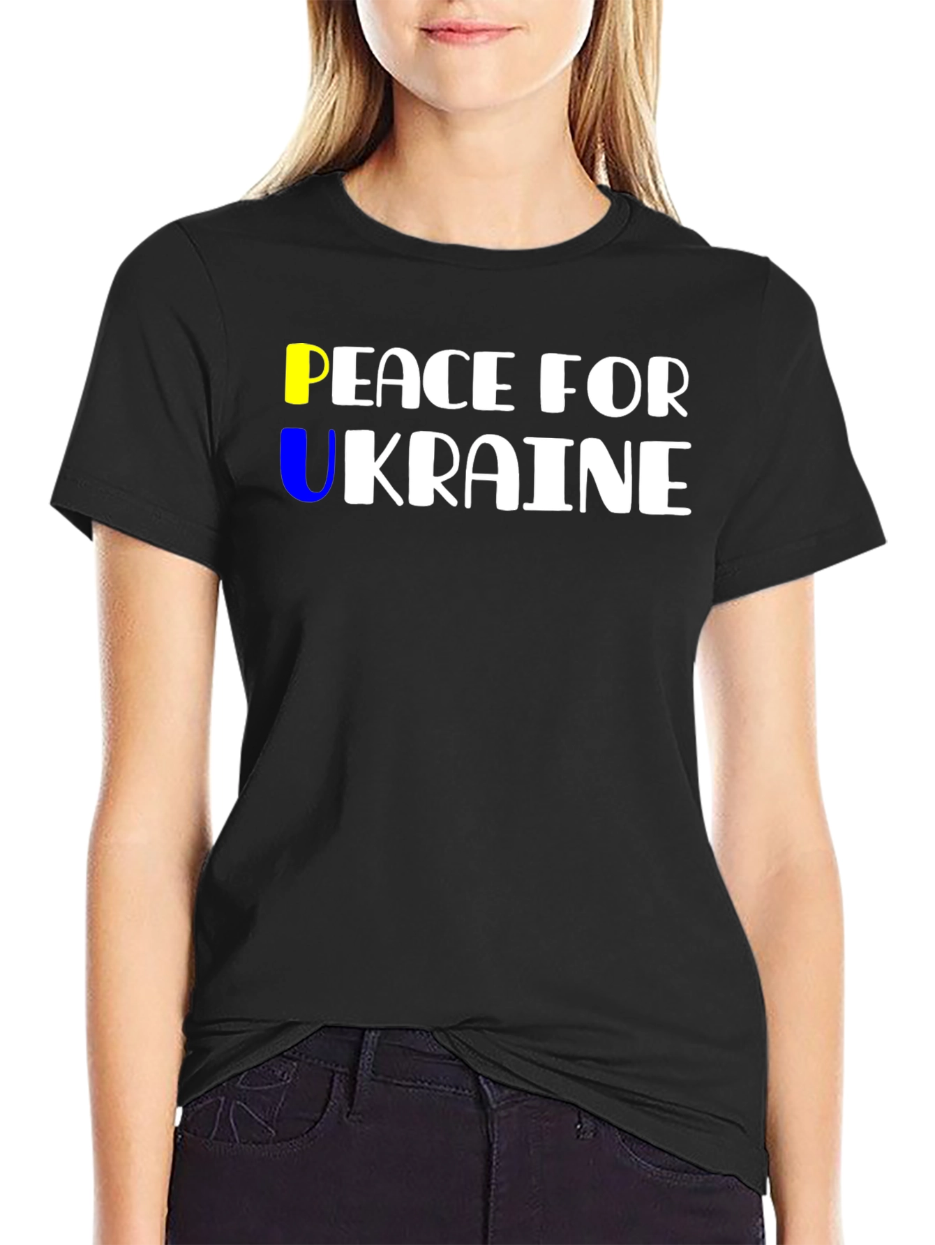 Peace For Ukraine Graphic T-Shirt - Black