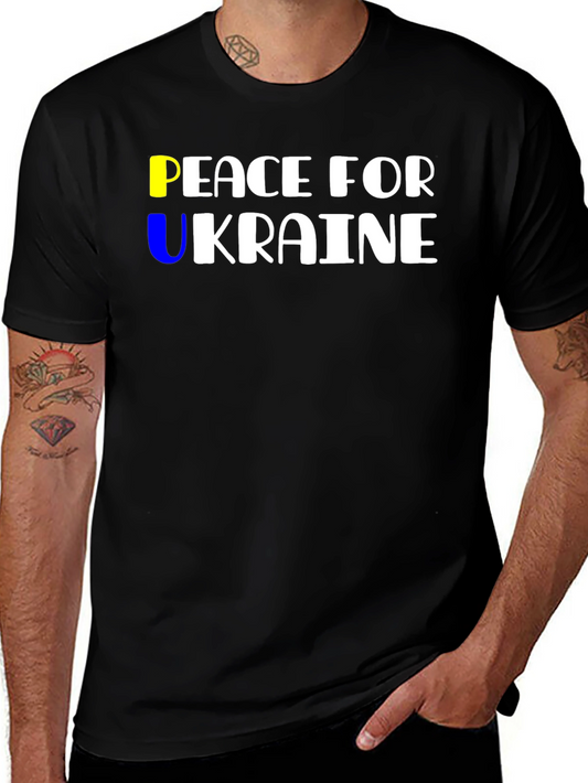 Peace For Ukraine Graphic T-Shirt - Black