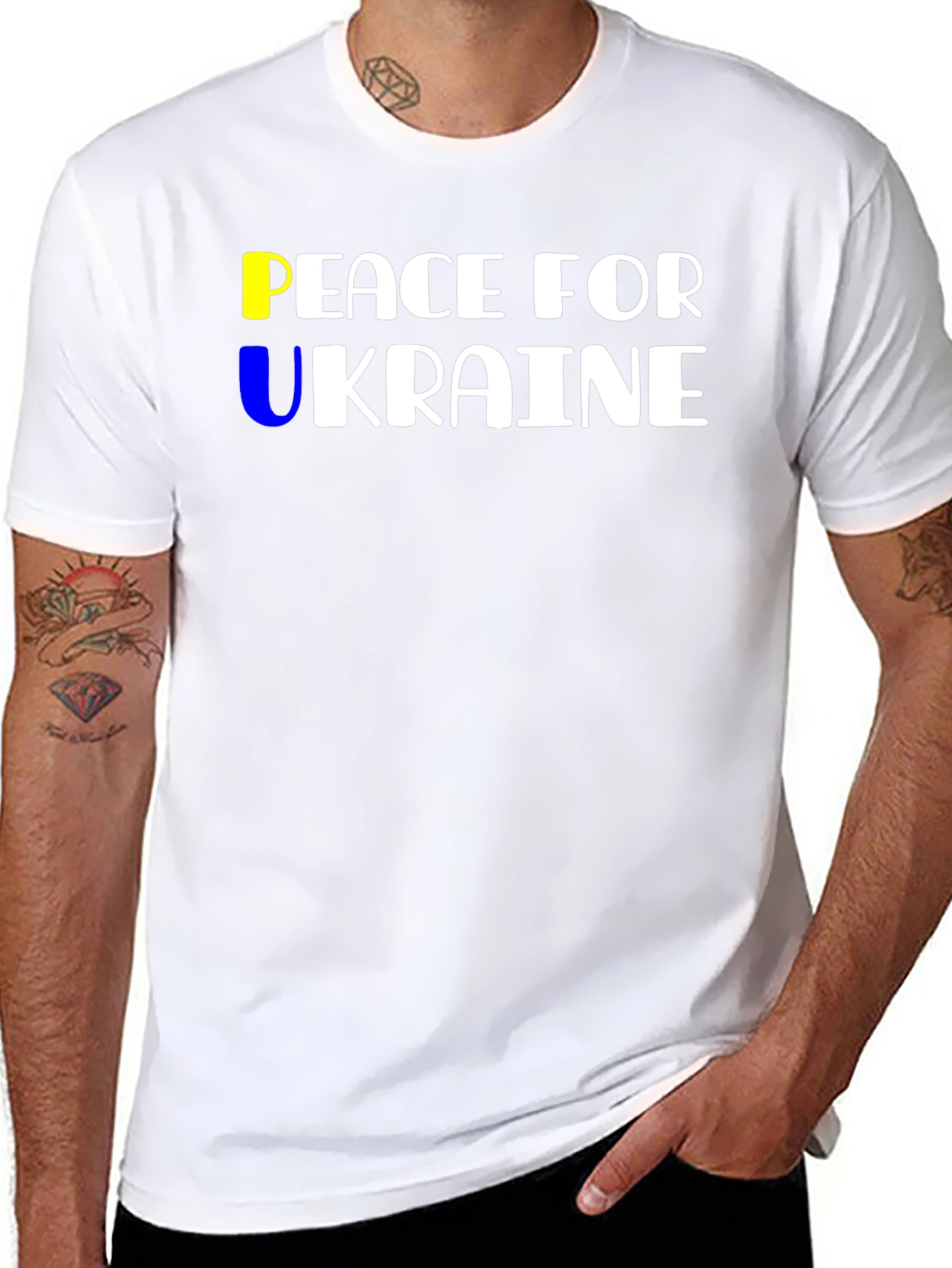 Peace For Ukraine Graphic T-Shirt - Black