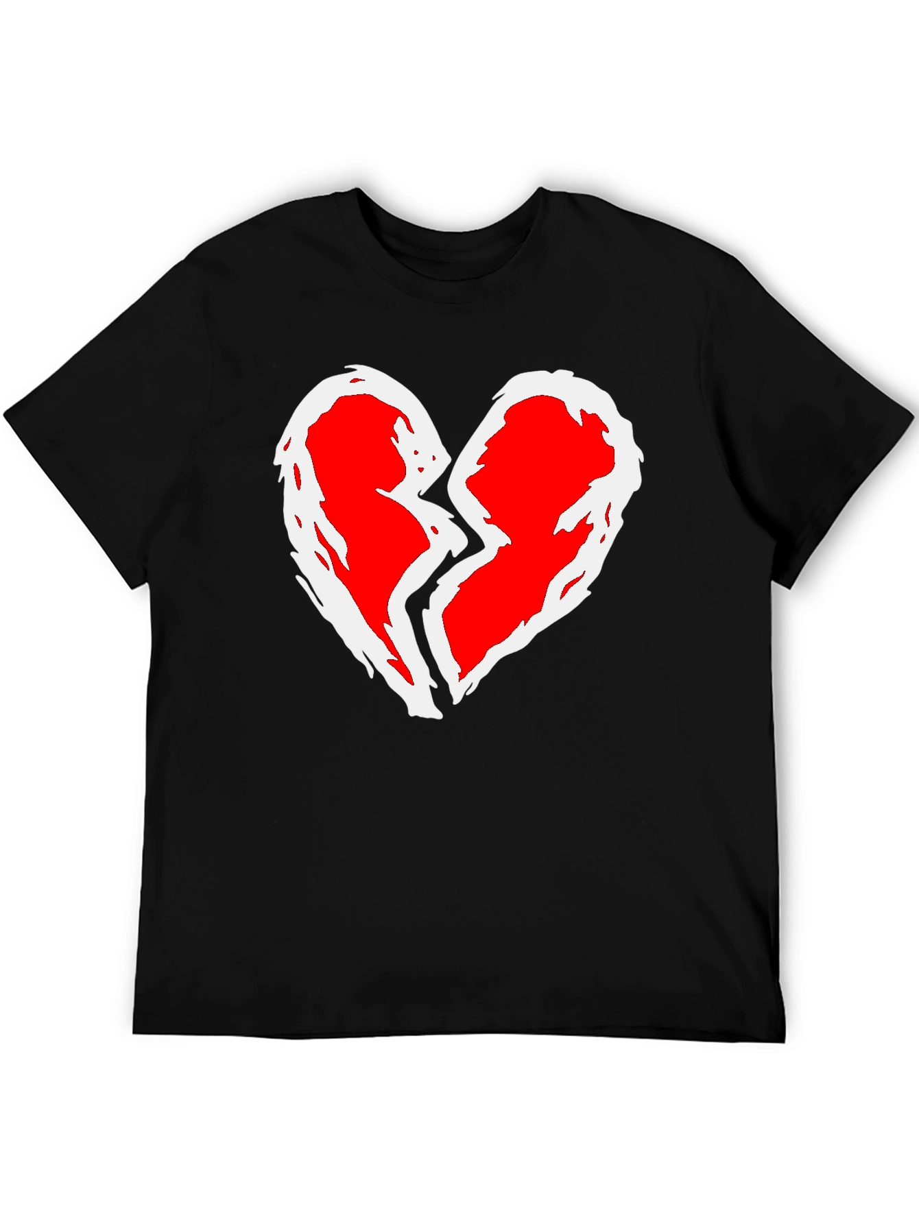 Broken Heart Graphic T-Shirt - Black Cotton Tee