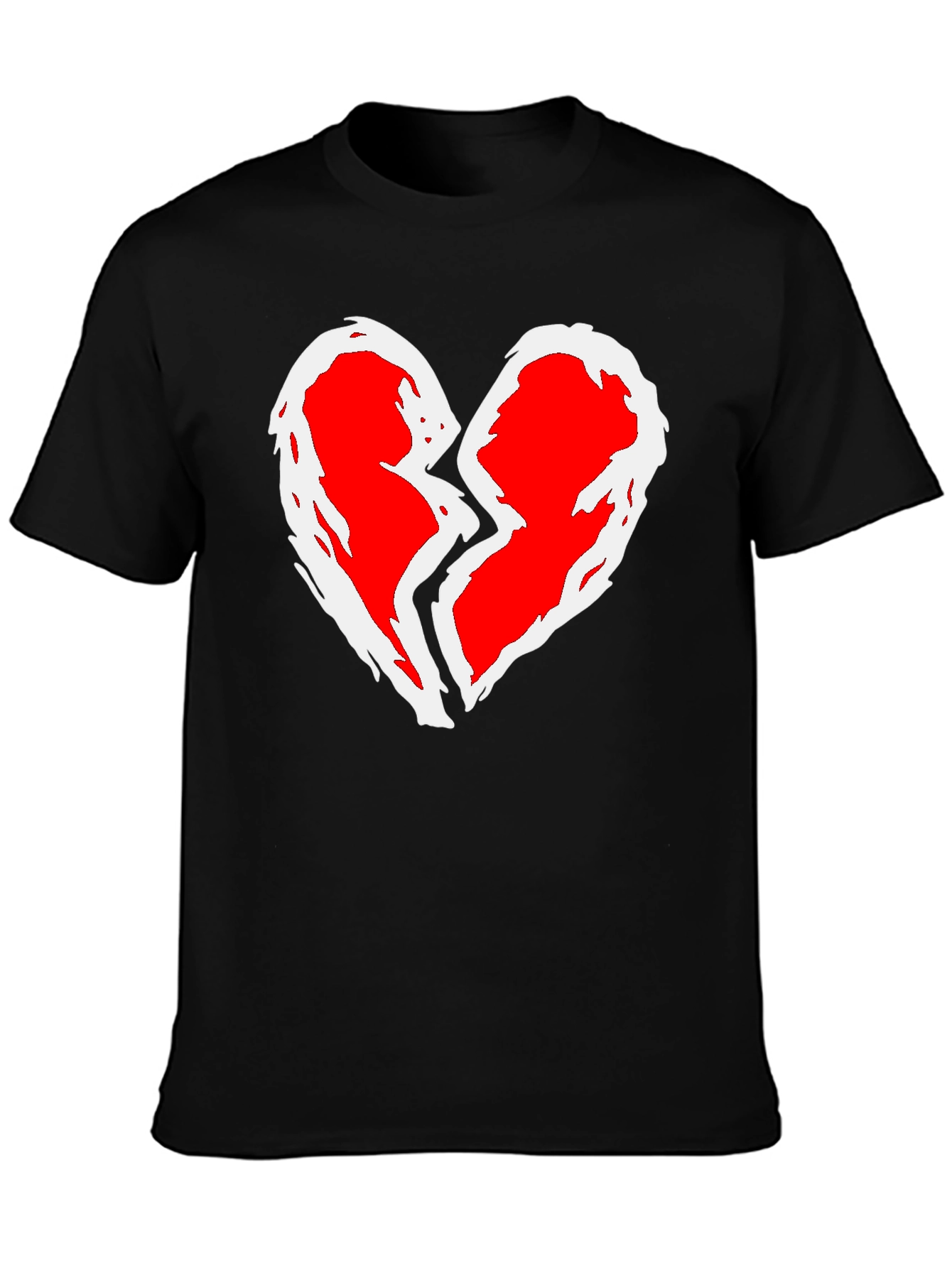 Broken Heart Graphic T-Shirt - Black Cotton Tee