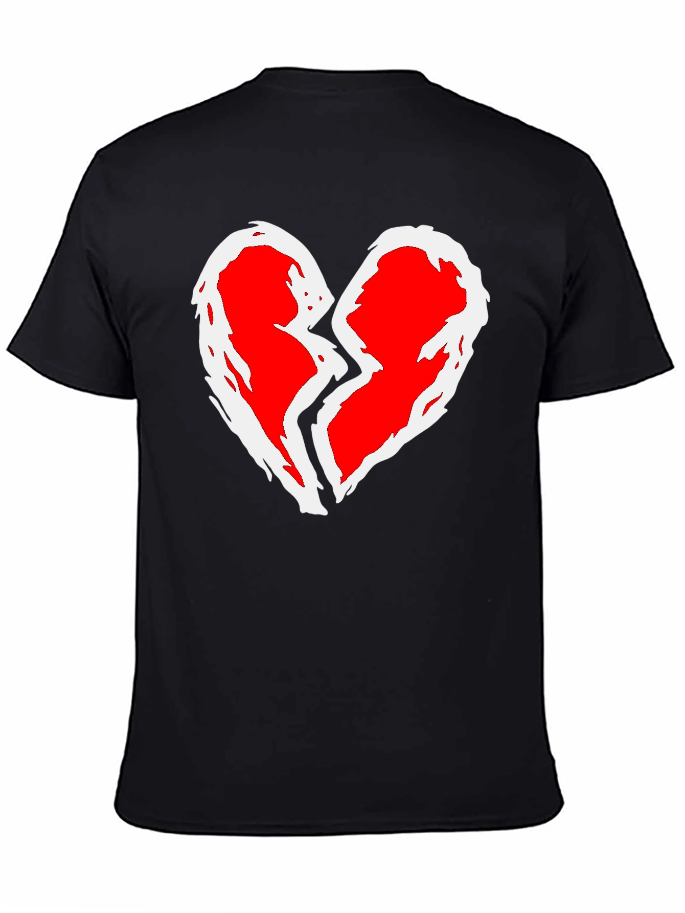Broken Heart Graphic T-Shirt - Black Cotton Tee