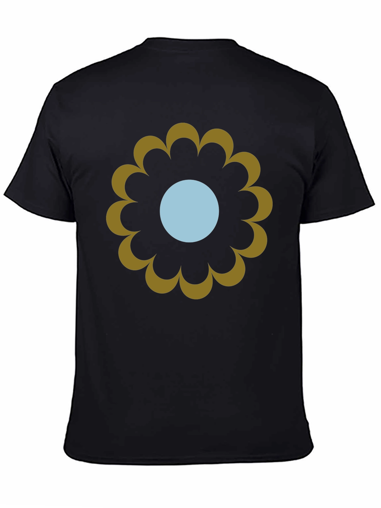 Retro Flower Graphic Tee - Casual Black T-Shirt
