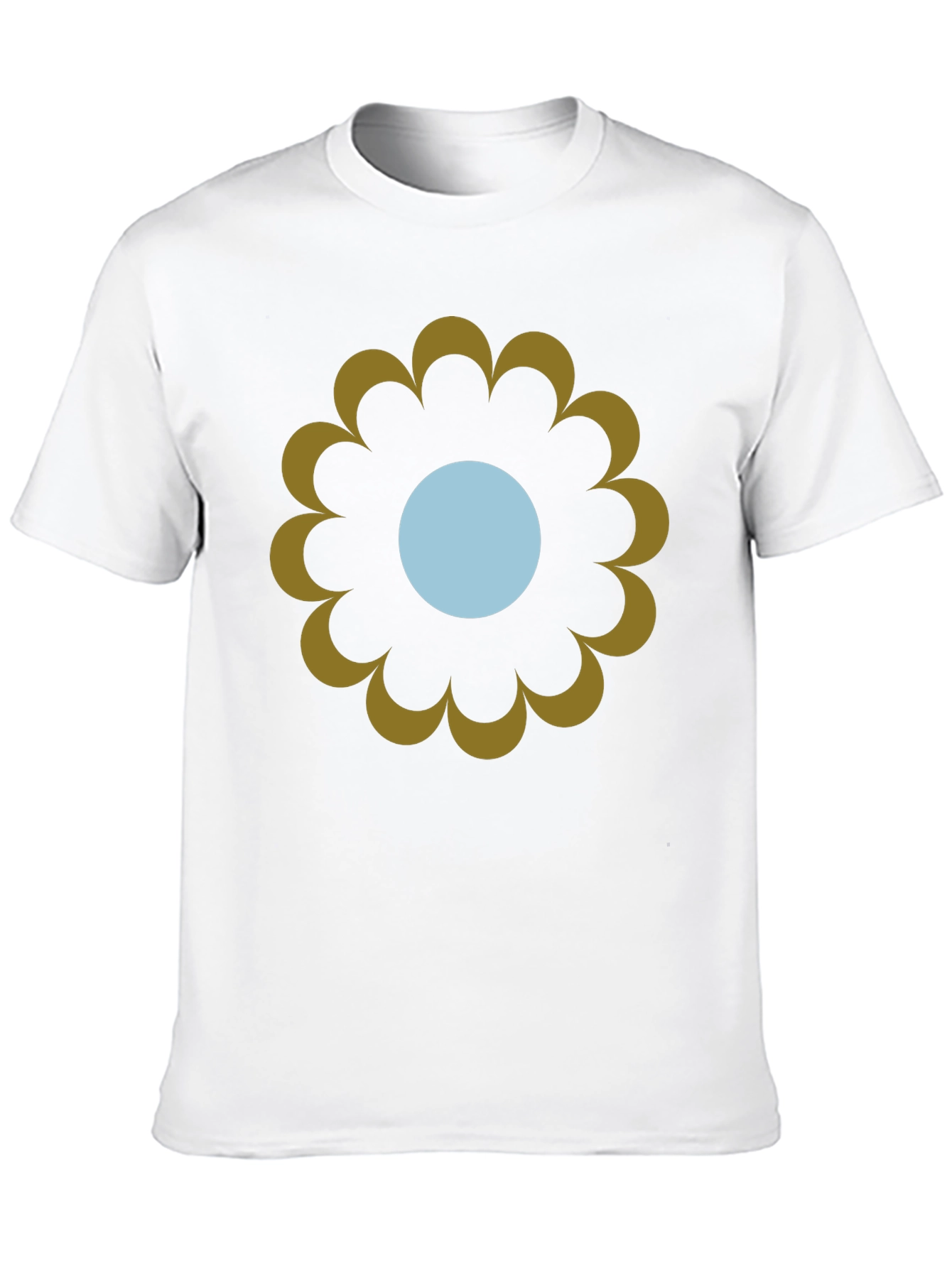 Retro Flower Graphic Tee - Casual Black T-Shirt
