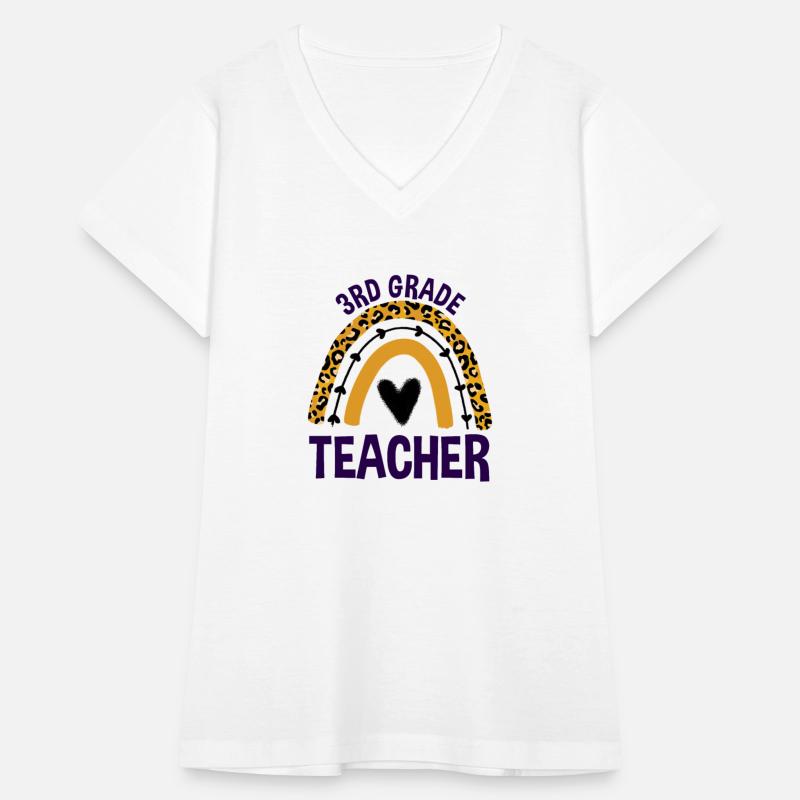 Leopard Rainbow Back To School 3rd Grade Teacher