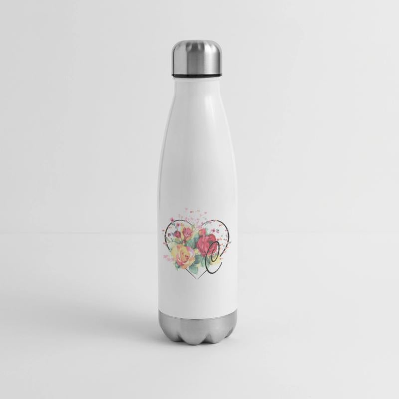 Letter C Monogram Floral Roses Heart