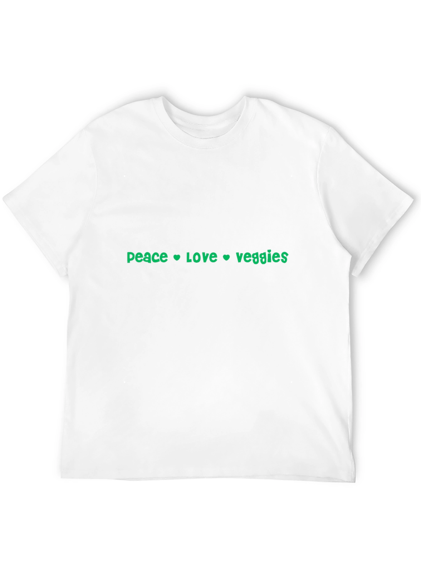 Peace Love Veggies Graphic Tee - Black Cotton T-Shirt
