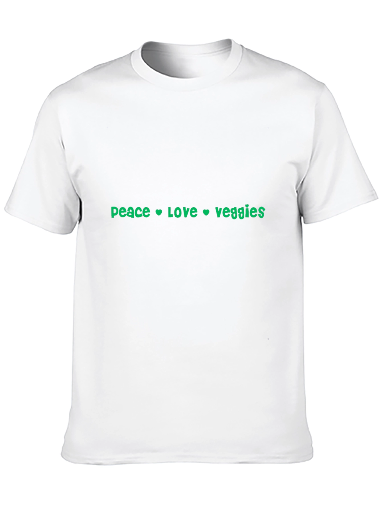 Peace Love Veggies Graphic Tee - Black Cotton T-Shirt