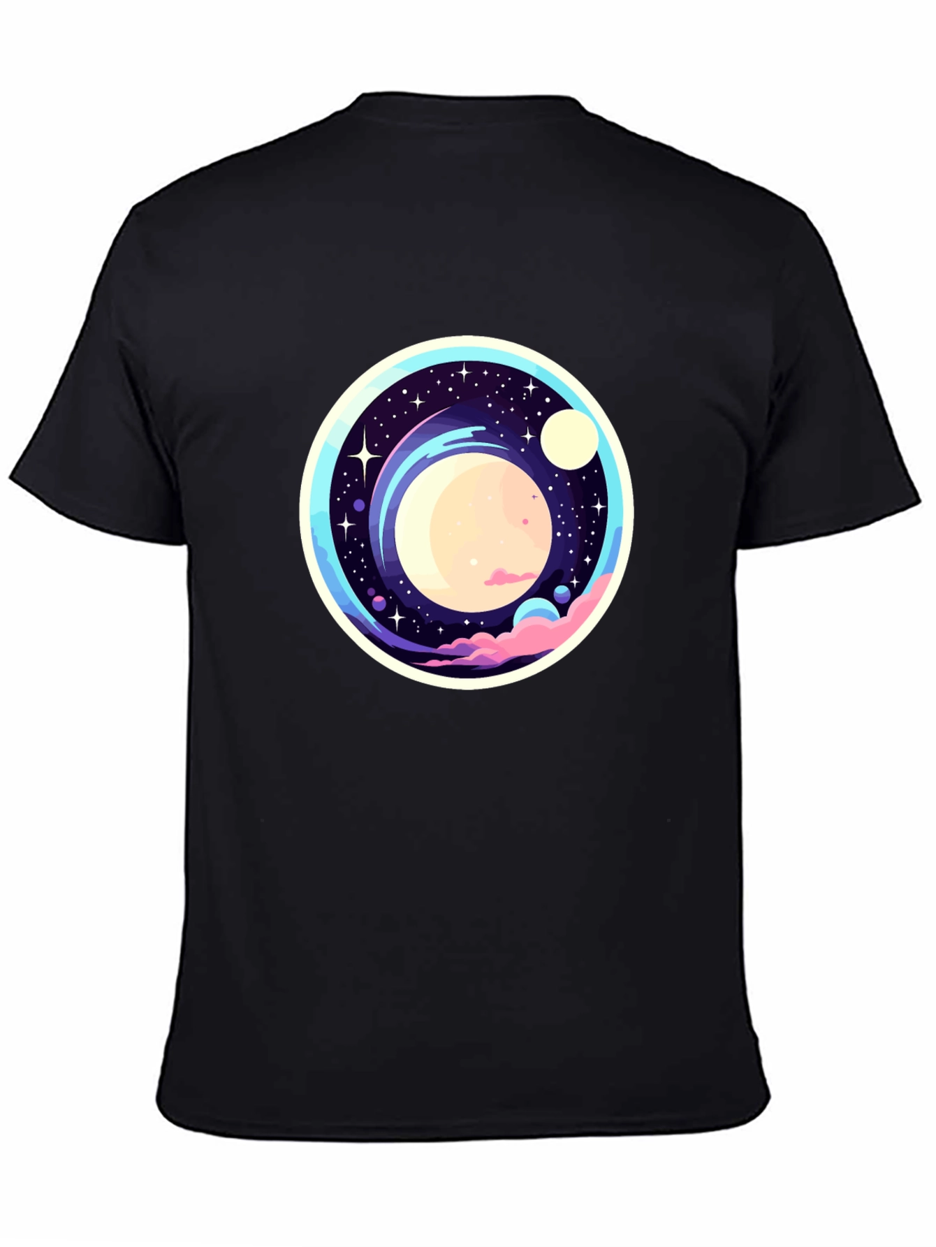 Space-Themed Graphic Print T-Shirt