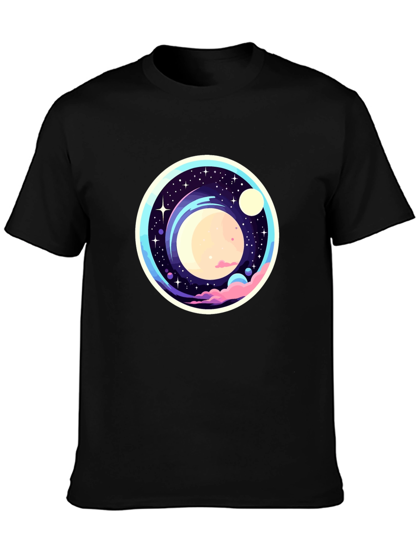 Space-Themed Graphic Print T-Shirt