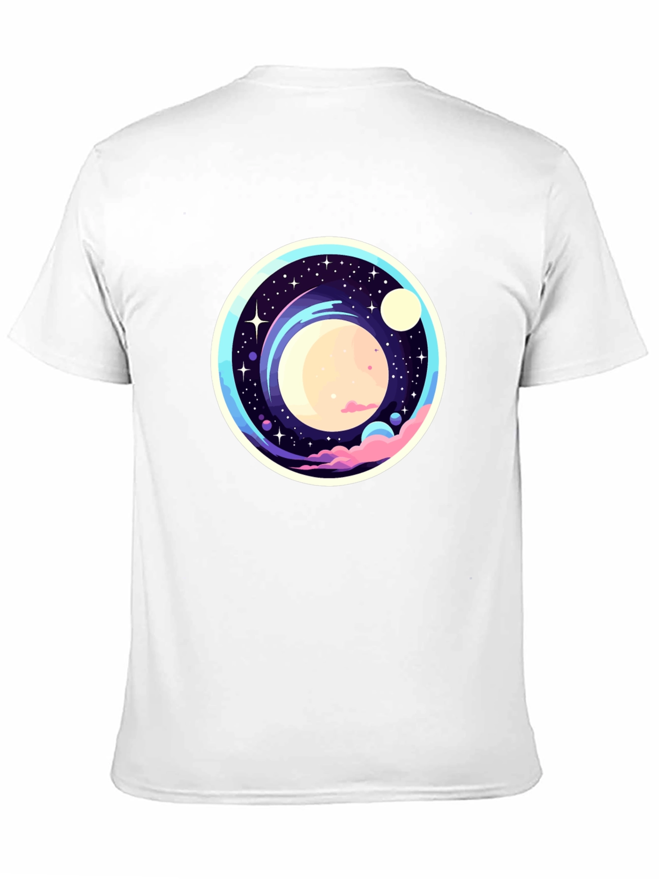 Space-Themed Graphic Print T-Shirt