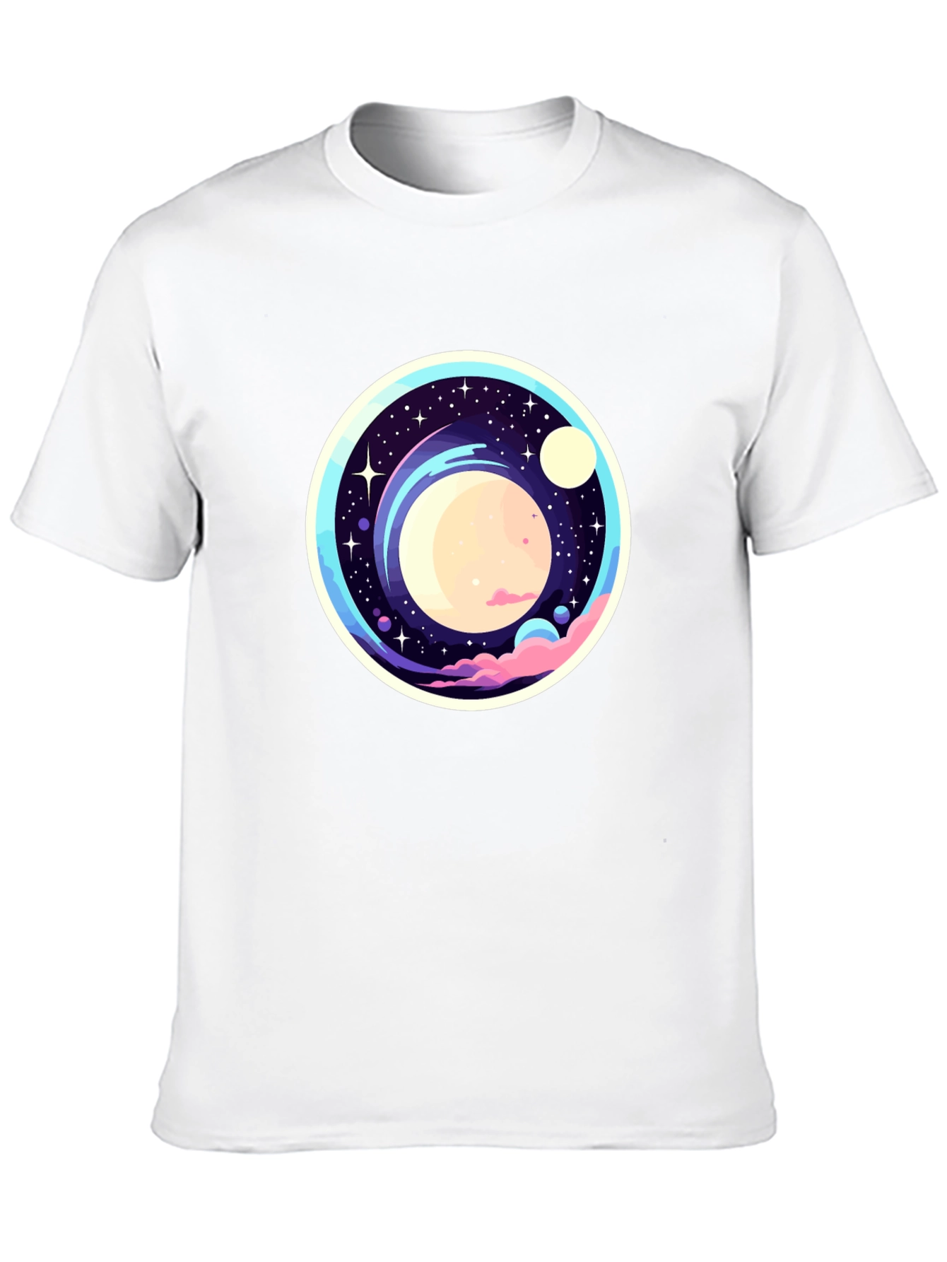 Space-Themed Graphic Print T-Shirt