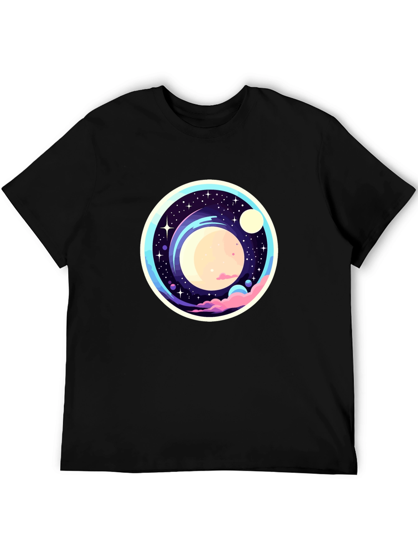 Space-Themed Graphic Print T-Shirt