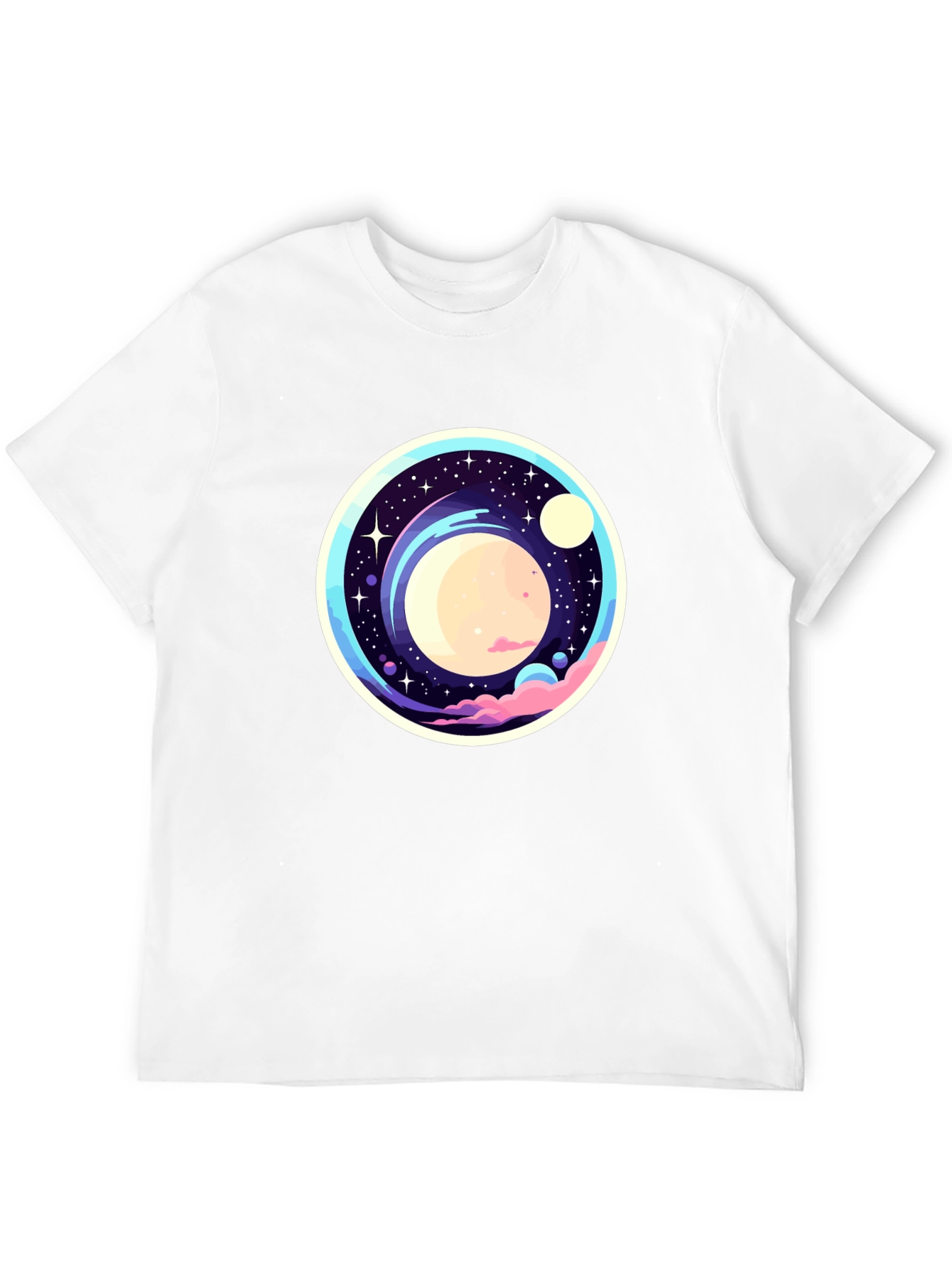 Space-Themed Graphic Print T-Shirt