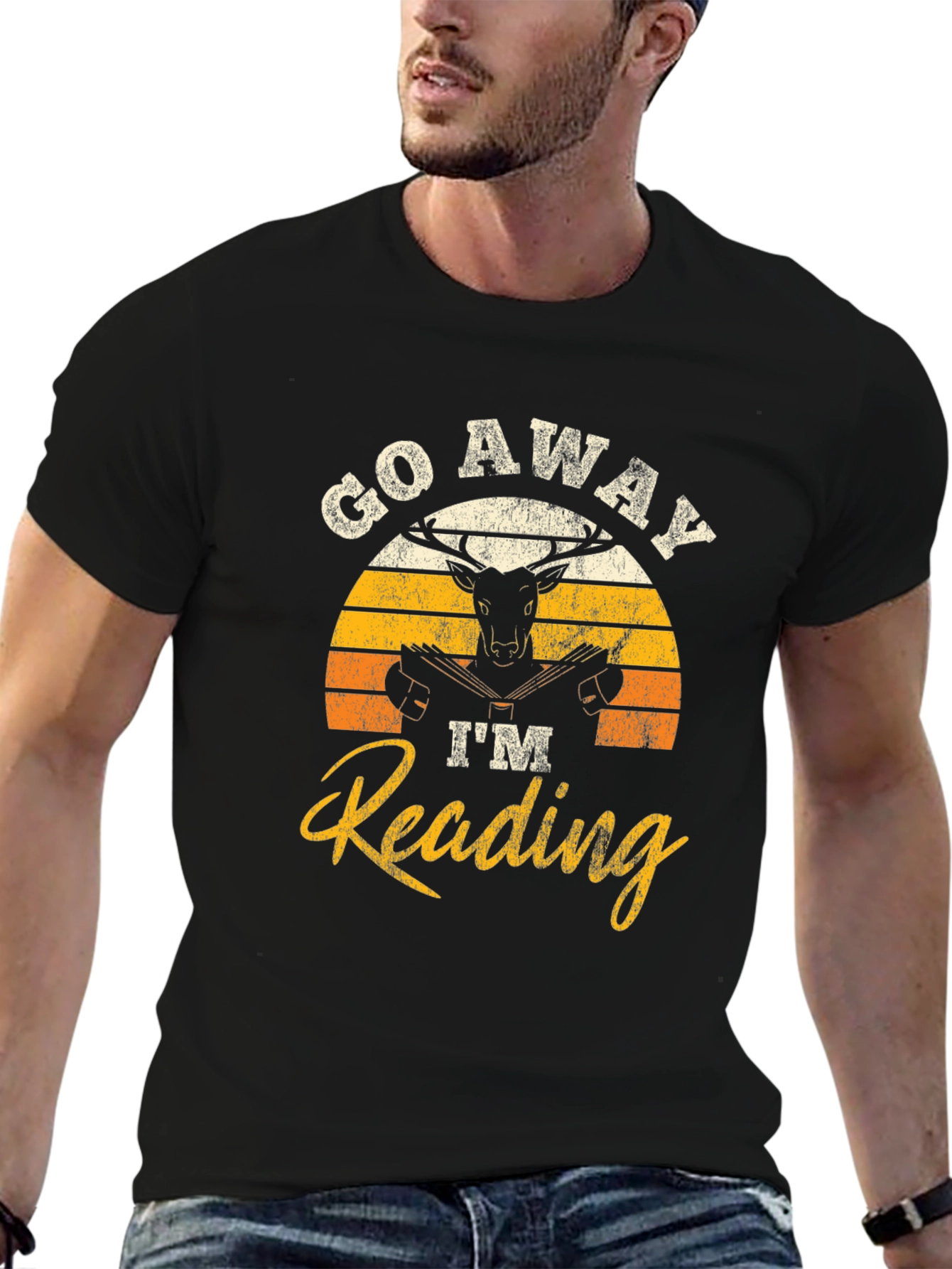Go Away Im Reading Deer Graphic T-Shirt