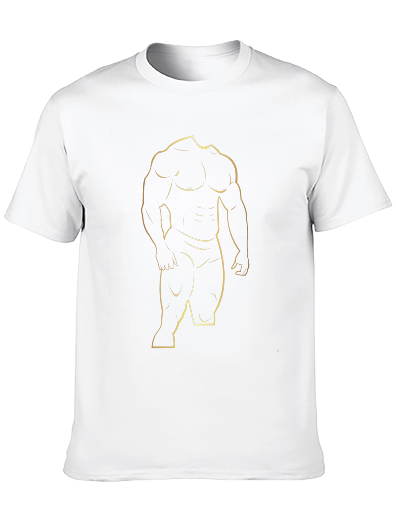 Mens Black T-Shirt with Gold Bodybuilder Design