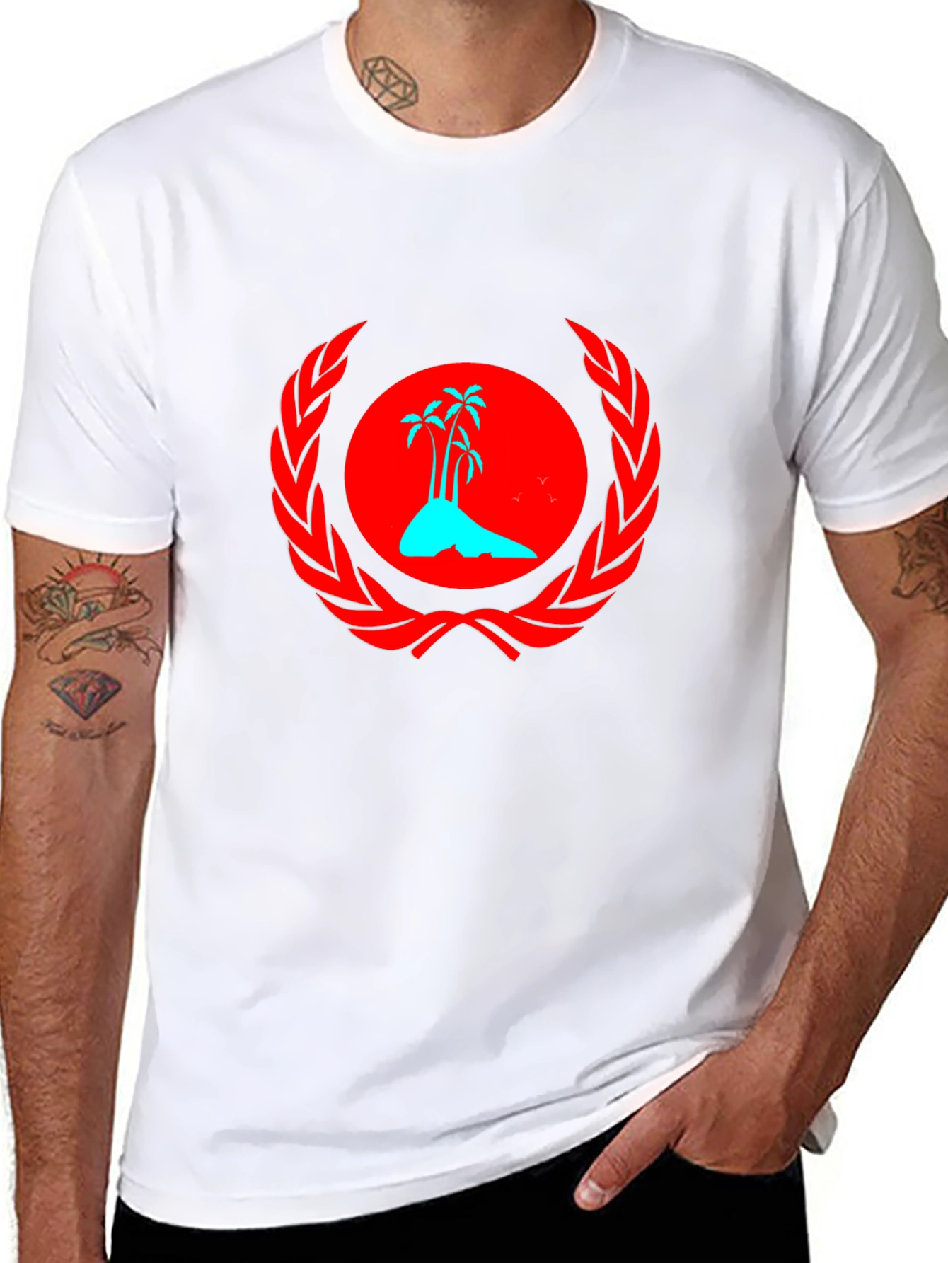 Tropical Island Graphic Tee - Black