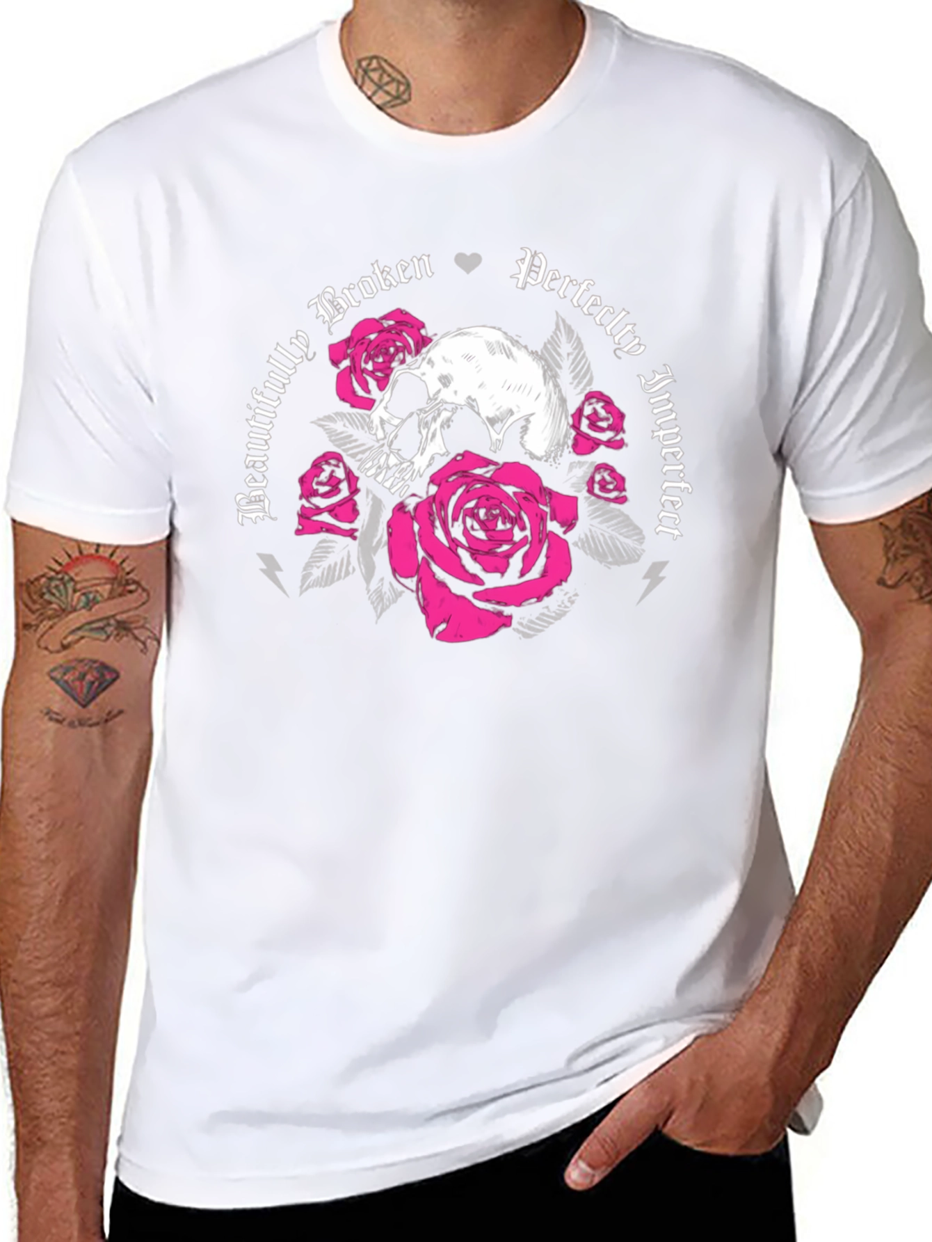 Skull & Roses Graphic Tee - Beautifully Broken