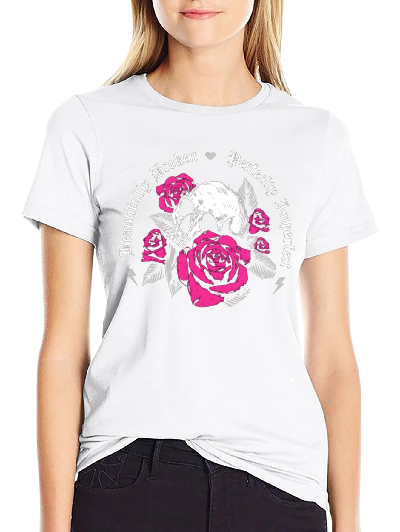 Skull & Roses Graphic Tee - Beautifully Broken