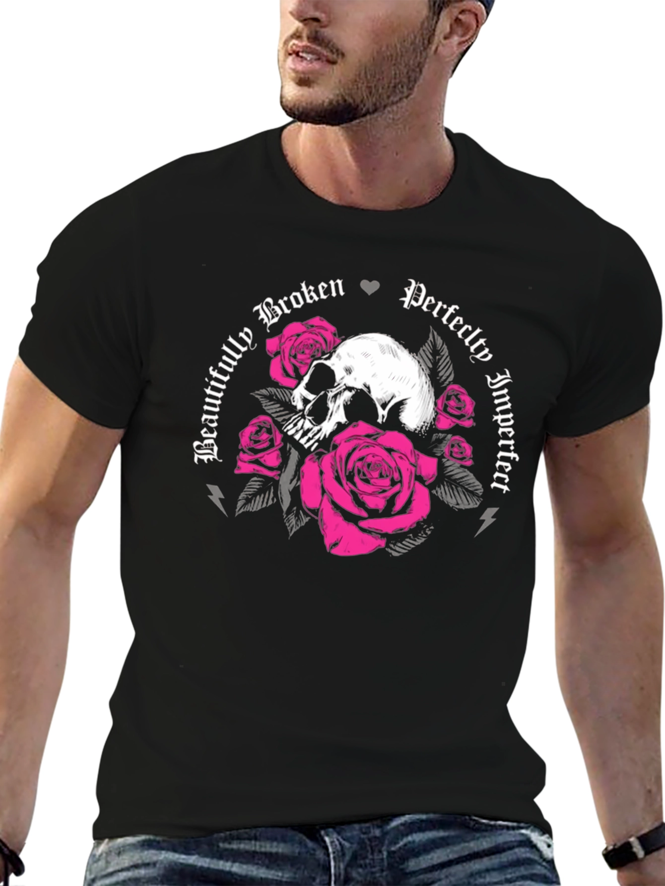 Skull & Roses Graphic Tee - Beautifully Broken