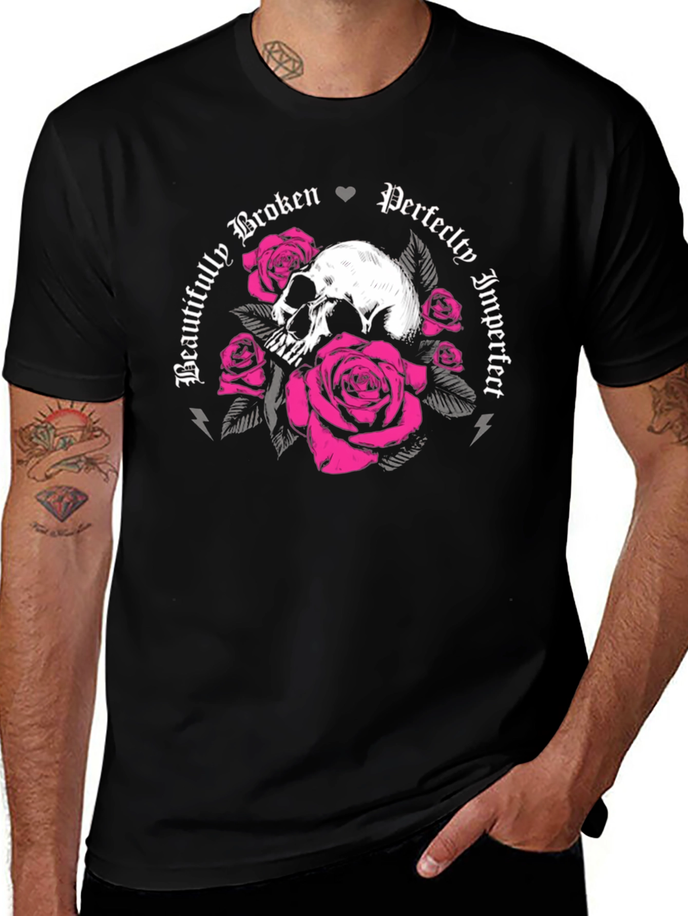 Skull & Roses Graphic Tee - Beautifully Broken