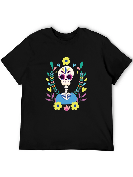 Day of the Dead Skeleton Floral T-Shirt
