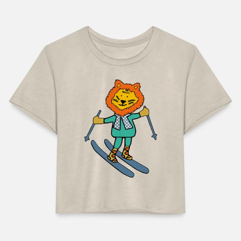 Liger skiing with fancy scarf