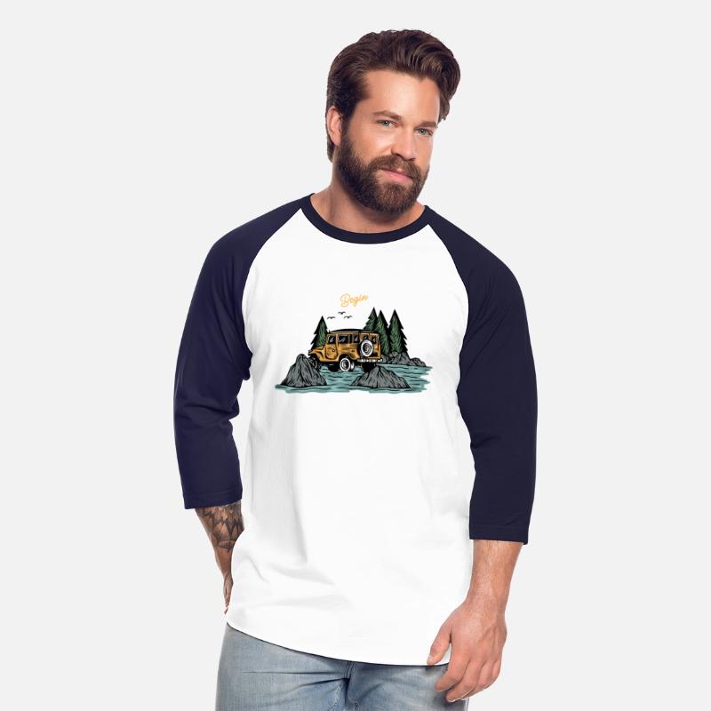 Light Blue Illustration Adventure T-Shirt