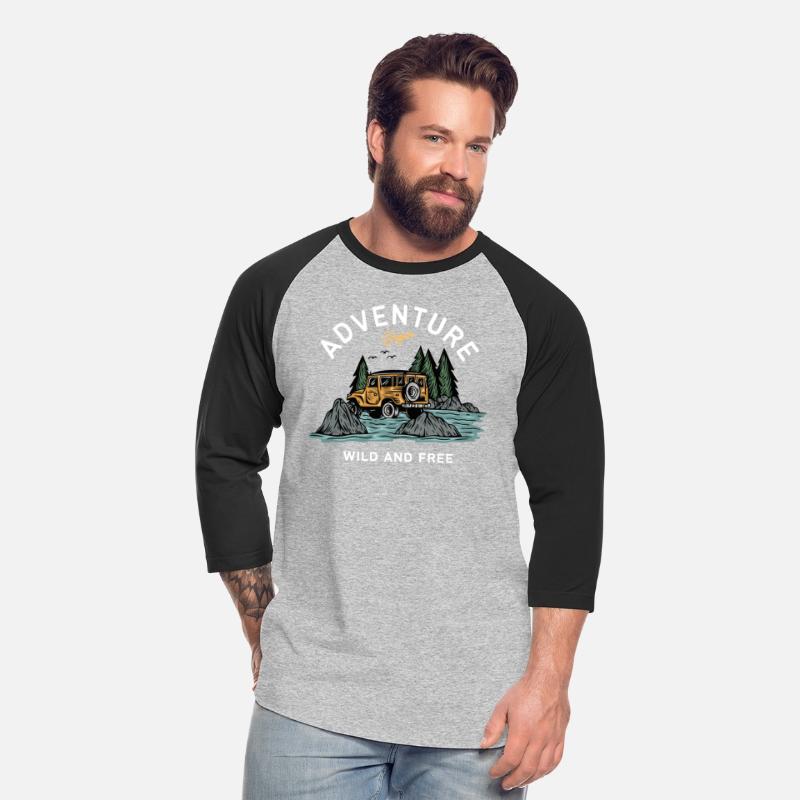 Light Blue Illustration Adventure T-Shirt