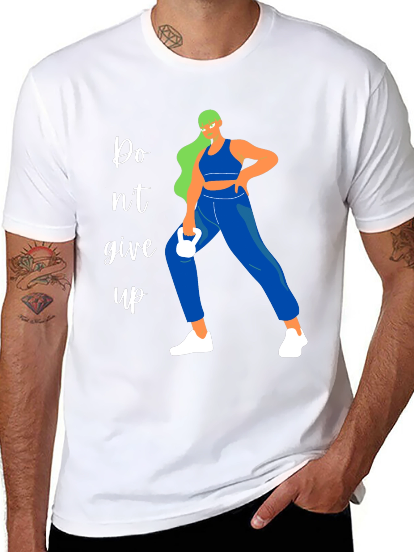 Fitness Motivation Graphic Tee - Dont Give Up!