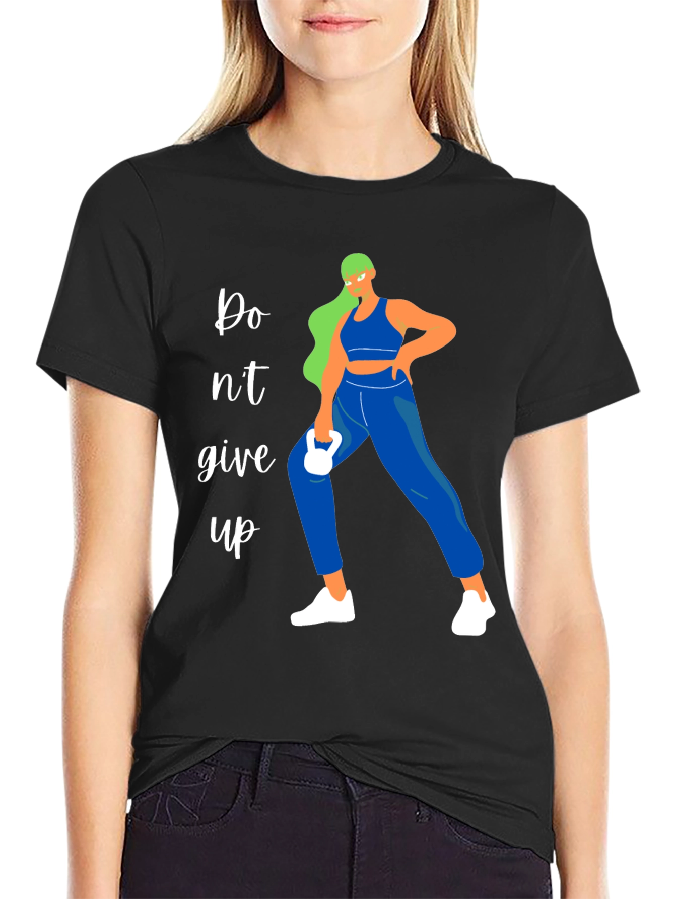 Fitness Motivation Graphic Tee - Dont Give Up!