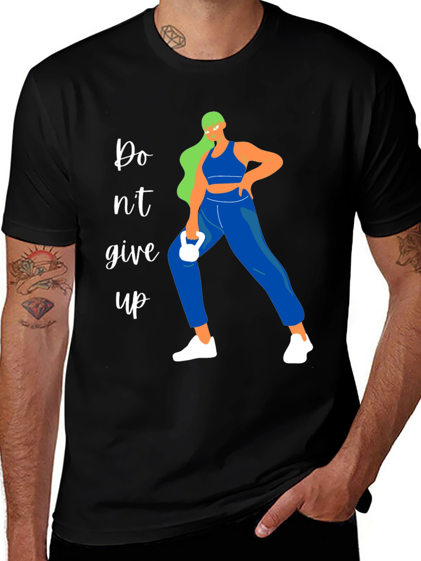 Fitness Motivation Graphic Tee - Dont Give Up!