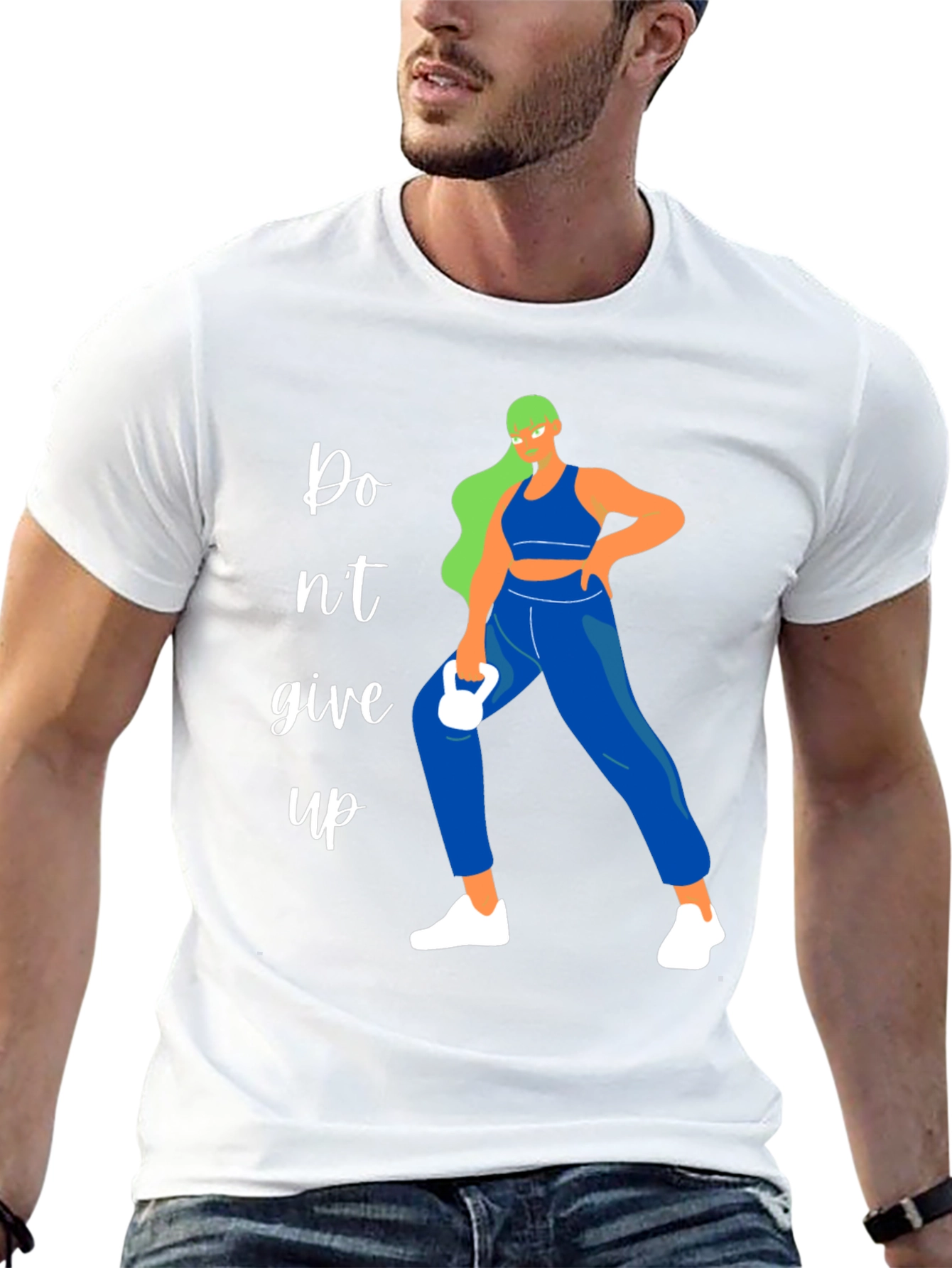 Fitness Motivation Graphic Tee - Dont Give Up!