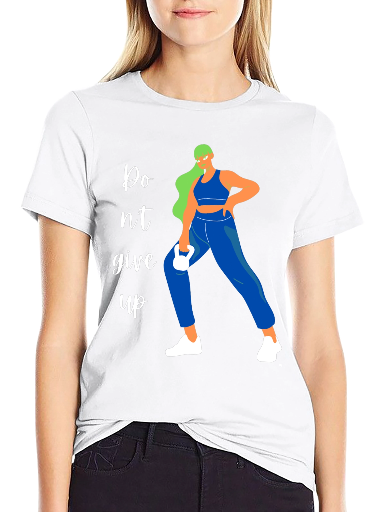 Fitness Motivation Graphic Tee - Dont Give Up!