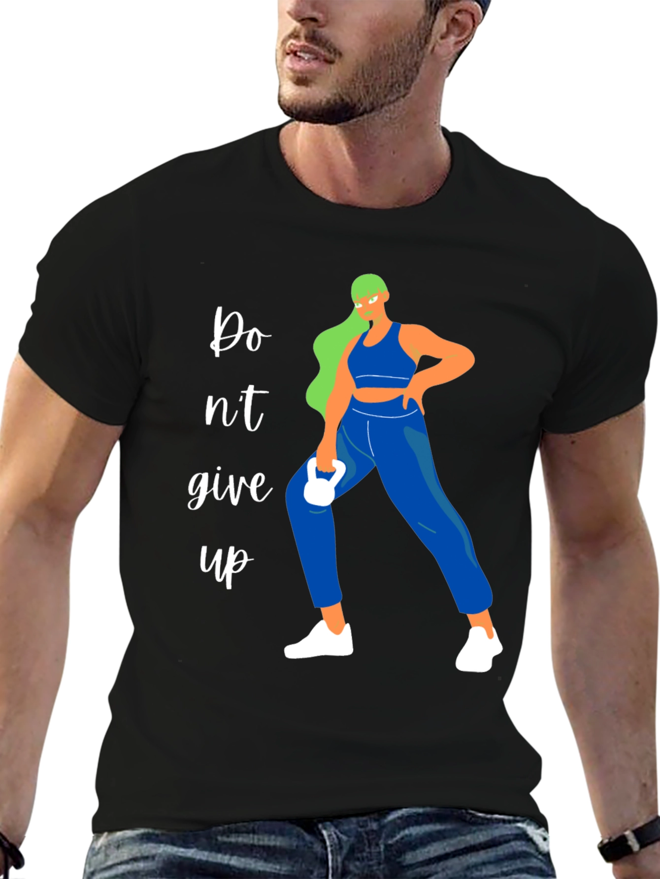 Fitness Motivation Graphic Tee - Dont Give Up!