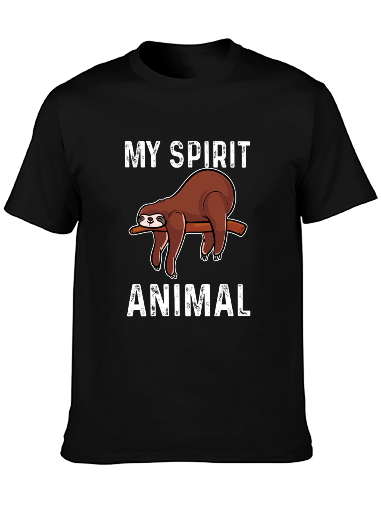 My Spirit Animal Sloth Graphic Tee - Black