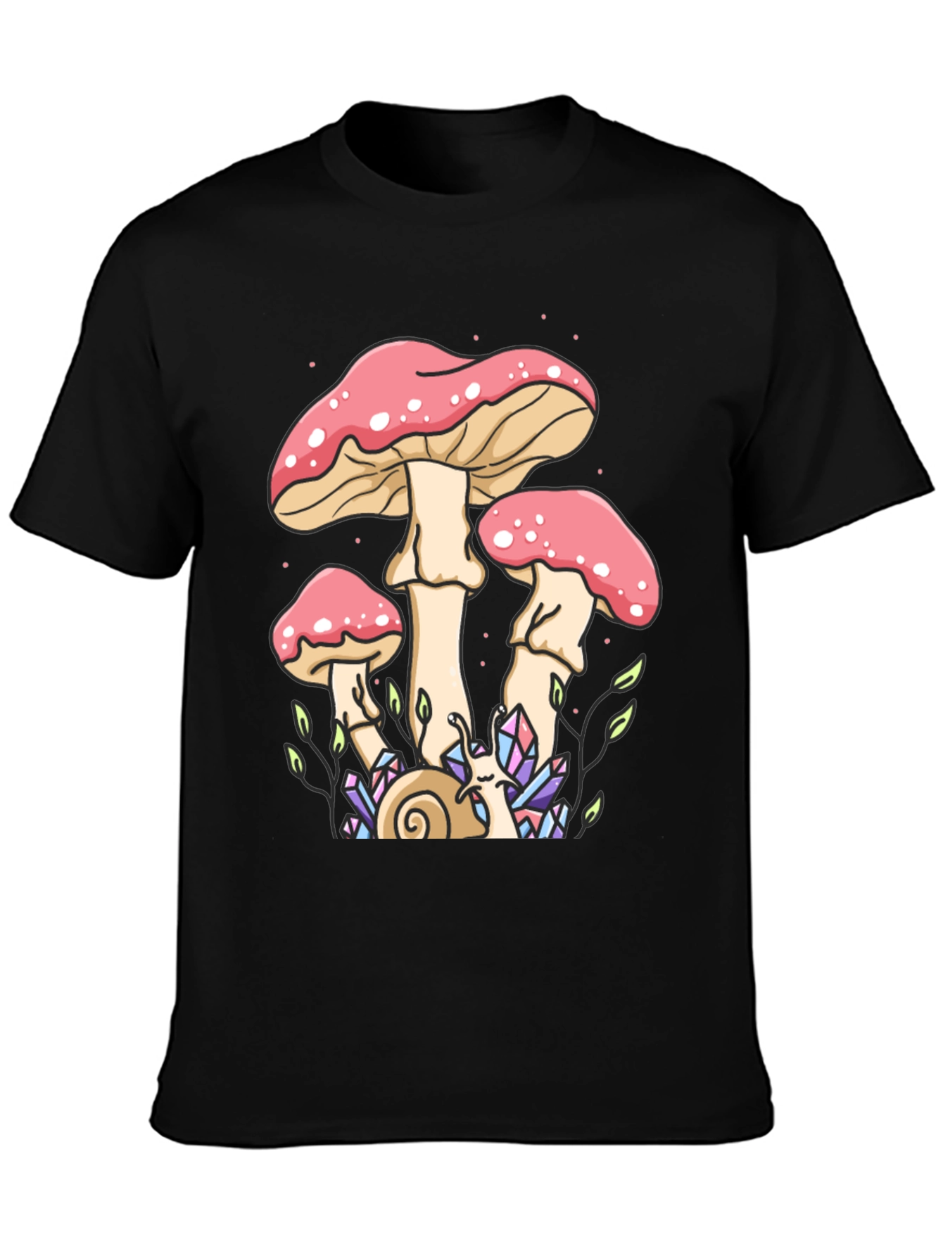 Mystical Mushroom Graphic Tee - Black
