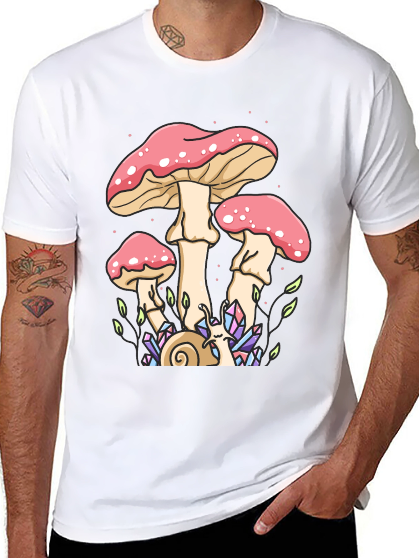 Mystical Mushroom Graphic Tee - Black