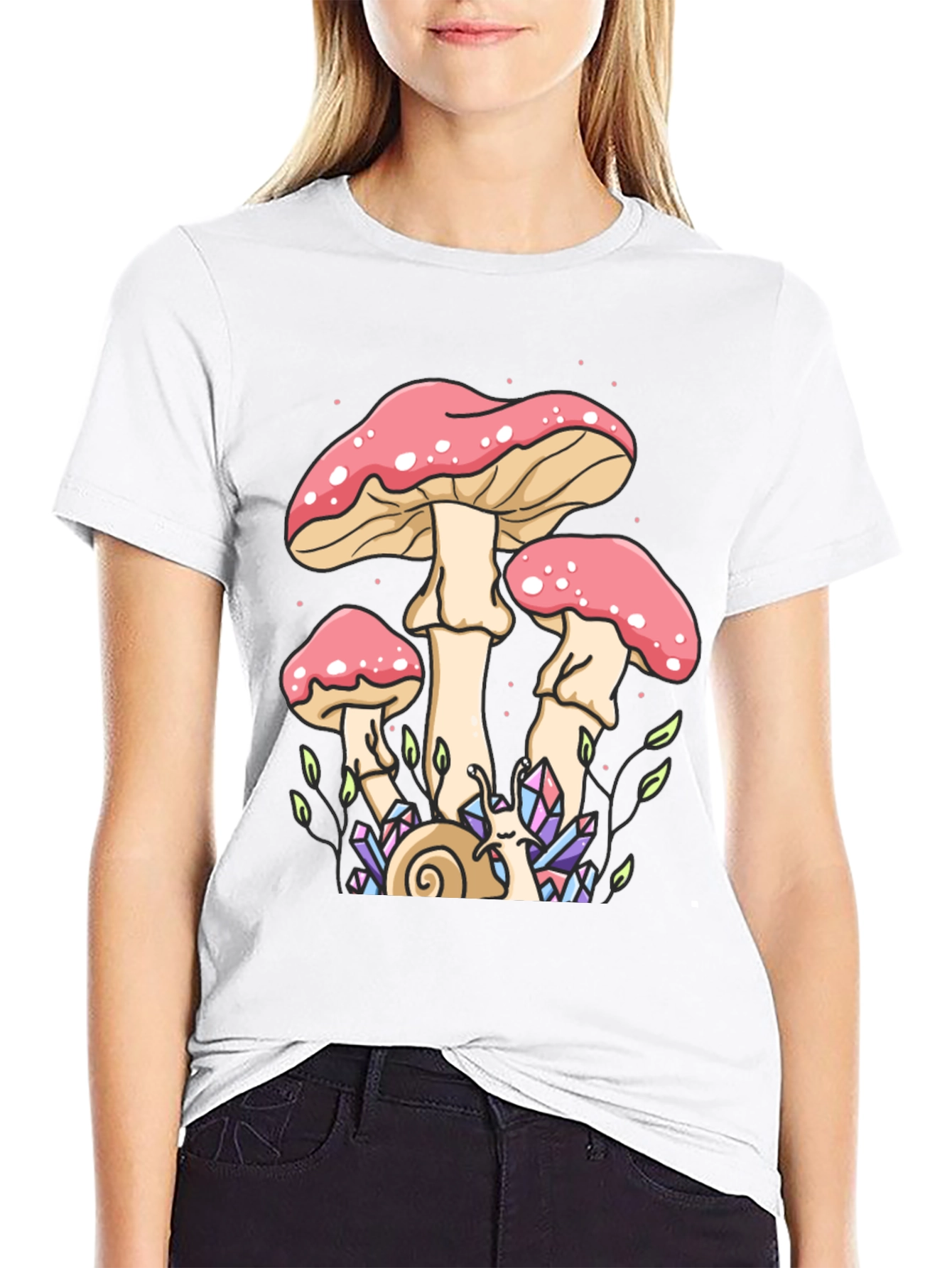 Mystical Mushroom Graphic Tee - Black
