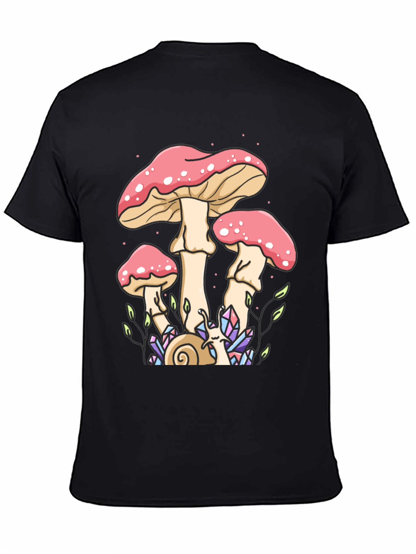 Mystical Mushroom Graphic Tee - Black