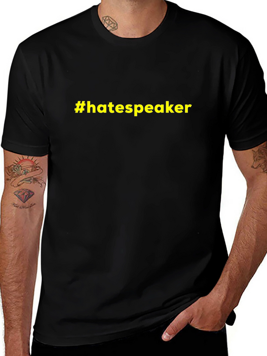 #hatespeaker Graphic Tee - Black Crew Neck T-Shirt