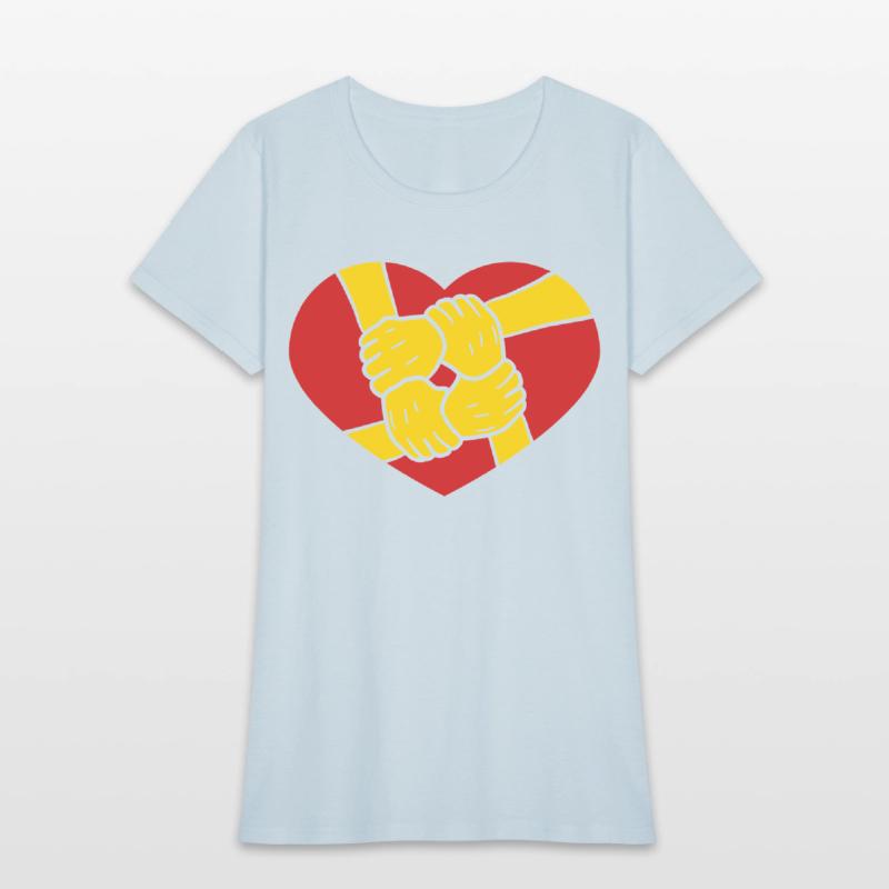 logo heart symbol 4 friends hands holding team cre