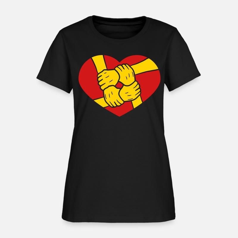 logo heart symbol 4 friends hands holding team cre