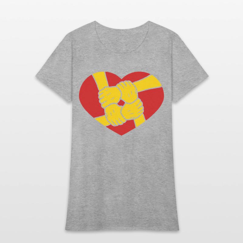 logo heart symbol 4 friends hands holding team cre