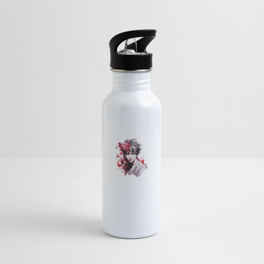 Logo young Asian man rose red vine circle 6