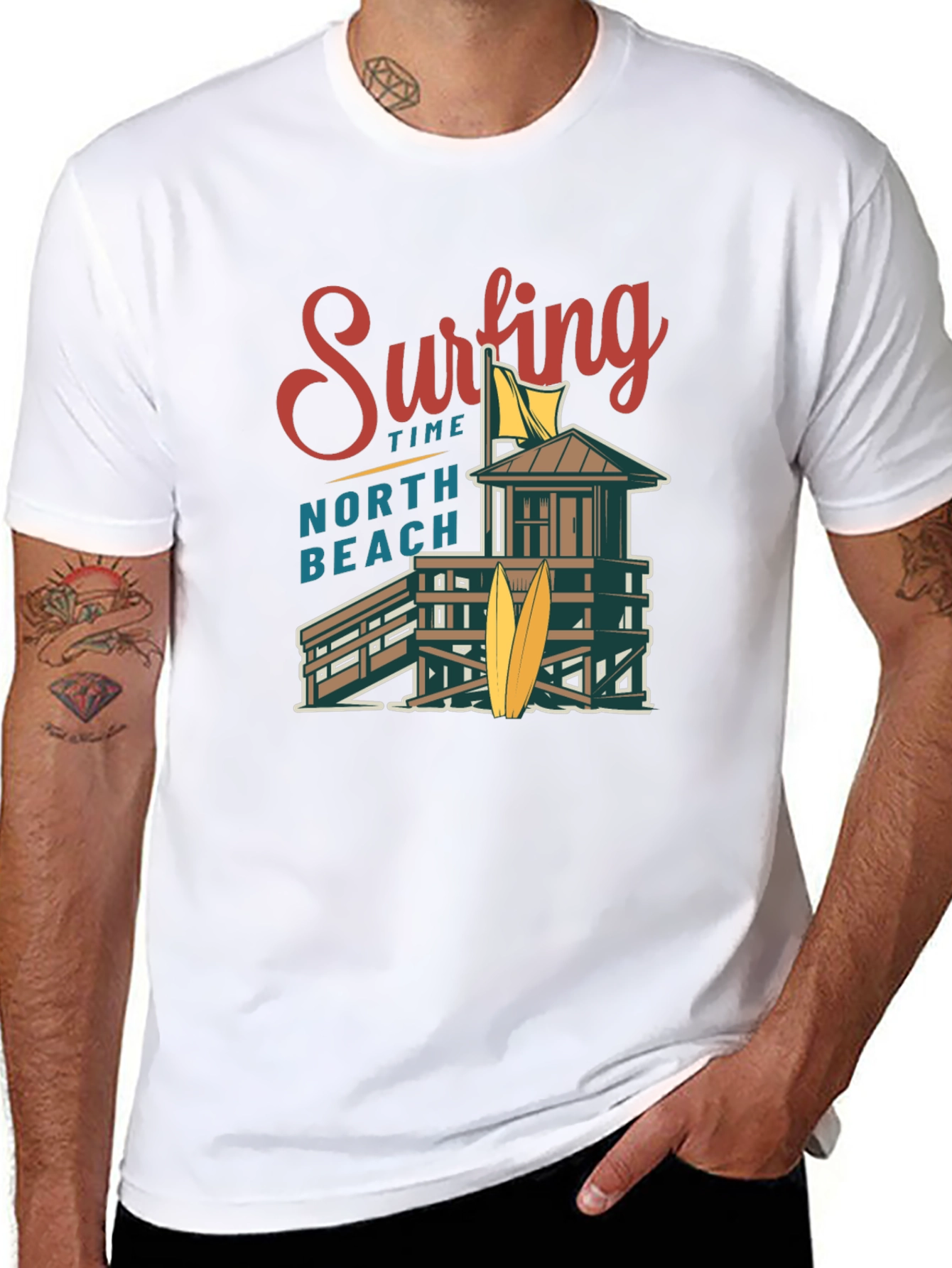 Surfing Time North Beach Graphic T-Shirt